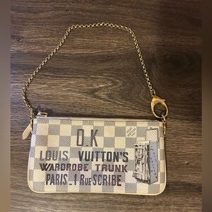 Louis Vuitton Milla MM Trunk Wardrobe Discontinued Rare Damier Azur Pouchette